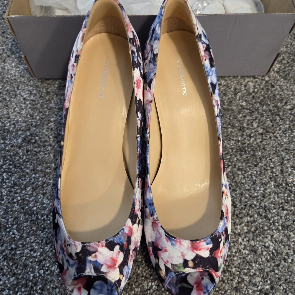 Liz Claiborne Multicolor Floral Heels